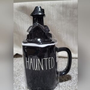 Rae Dunn "HAUNTED" House Figural Black Halloween Mug, NWT